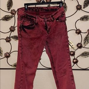 Hot topic puzzle stretch skinny jeans